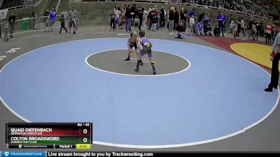 45 lbs Quarterfinal - Colton Broadsword, Cowboy Mat Club vs Quaid Diefenbach, Hermiston Wrestling