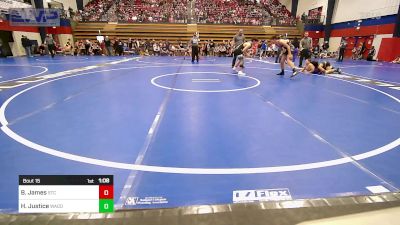 140 lbs Quarterfinal - Briar James, Sallisaw Takedown Club vs Hayden Justice, Wagoner Takedown Club