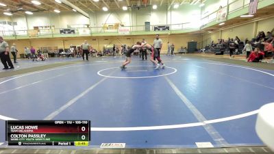 105-110 lbs Cons. Semi - Colton Passley, Webb City Youth Wrestling vs Lucas Howe, Team Oklahoma