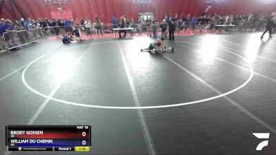 100 lbs Champ. Round 2 - Brody Gossen, SD vs William Du Chemin, WI