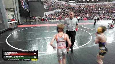 57 lbs Champ. Round 2 - Carson Hebel, Denmark vs Charles Oldenburg, Burlington Youth WC