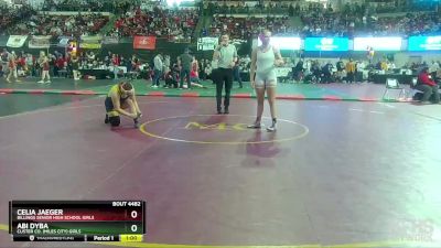 G - 165 lbs 5th Place Match - Abi Dyba, Custer Co. (Miles City) Girls vs Celia Jaeger, Billings Senior High School Girls