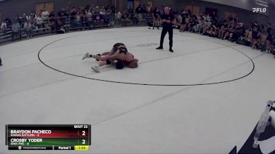 109 lbs Round 6 (8 Team) - Crosby Yoder, Iowa PWC vs Braydon Pacheco, Kansas Rattlers