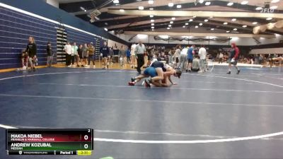 165 lbs Cons. Round 3 - Andrew Kozubal, Messiah vs Makoa Niebel, Franklin & Marshall College