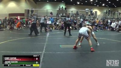 140 lbs Semis & 1st Wrestleback (8 Team) - Cory Zator, Untouchables Purple vs Asher Bacon, POWA