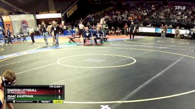 175 Class 1 lbs Quarterfinal - Dawson Litterall, St. Pius X (Festus) vs Isaac Kauffman, Macon