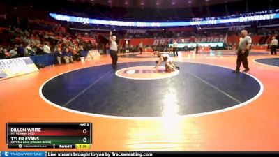 2A 120 lbs Quarterfinal - Tyler Evans, Crystal Lake (Prairie Ridge) vs Dillon White, Mt. Vernon (H.S.)