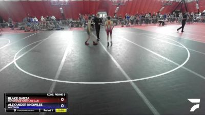 98 lbs Cons. Round 3 - Blake Garza, Mukwonago Wrestling Club vs Alexander Knowles, Wisconsin