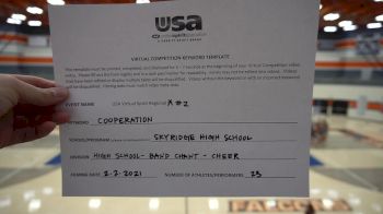 Skyridge High School [High School &ndash; Band Chant &ndash; Cheer] 2021&nbsp;USA Virtual Spirit Regional #2 and All Star Dance Regional #1