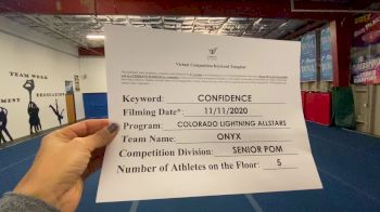 Colorado Lightning Athletics - Onyx [Senior - Pom - Small] Varsity All Star Virtual Competition Series: Event IV