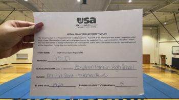 Benjamin Franklin High School [HS Group Stunt Intermediate - All Female] 2023 USA Virtual Spirit Regional II