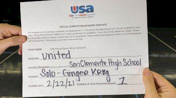 San Clemente High School [Open - Solo] 2021&nbsp;USA Virtual Dance Winter Series #2