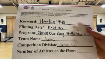 Christ Our King Stella Maris - Audra [Junior - Solo] 2020 NDA November Virtual Championship