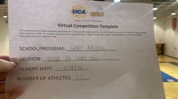Gray Middle School [Game Day Junior High] 2021 UCA & UDA March Virtual Challenge