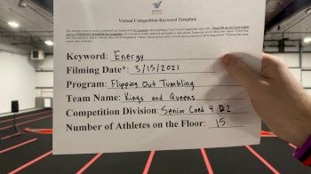 Flipping Out Tumbling - Kings and Queens [L4 Senior Coed - D2 - Small] 2021 Beast of The East Virtual Championship