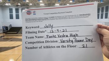 Ponte Vedra High School - Varsity Gameday 2021 NCA & NDA December Virtual Championship