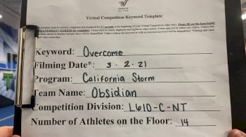 California Storm - Obsidian [L6 International Open Coed - NT] 2021 Spirit Sports: Virtual Duel in the Desert