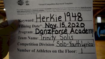 DanzForce Academy [Youth - Solo] 2020 NDA November Virtual Championship