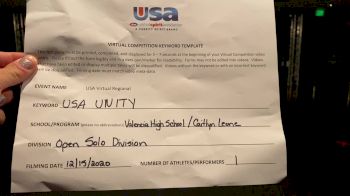 Valencia High School [Open - Solo] 2020 USA Virtual Regional