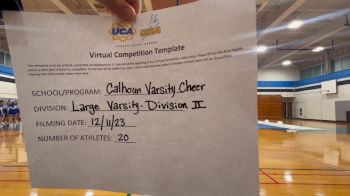 Calhoun High School [Large Varsity Cheer Division II] 2023 UCA & UDA December Virtual Challenge