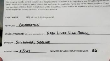 Yorba Linda [High School &ndash; High School Situational Sideline/Crowdleading Cheer] 2021 USA Virtual Spirit Regional #2 and All Star Dance Regional #1