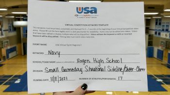 Rogers High School [High School -- High School Situational Sideline/Crowdleading Cheer] 2021 USA Virtual Spirit Regional I