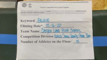 Canyon Lake High School [Novice Small Varsity Game Performance] 2020 NCA December Virtual Championship