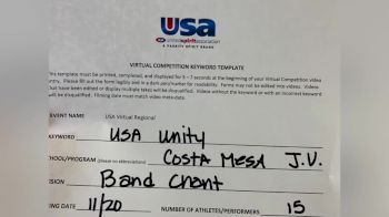 Costa Mesa High School [High School &ndash; Band Chant &ndash; Cheer] 2020 USA Virtual Regional