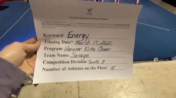 Hanover Elite - Savage [L3 Youth - D2 - Small] 2021 Beast of The East Virtual Championship