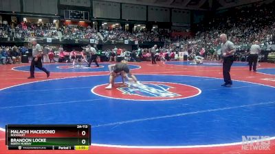 2A-113 1st Place Match - Malachi Macedonio (Rockmart) vs BRANDON LOCKE (North Murray)