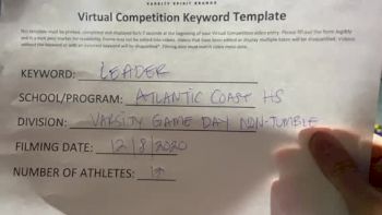 Atlantic Coast High School [Game Day Varsity - Non-Tumble] 2020 UCA North Florida Virtual Regional