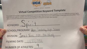 Upper Sandusky High School [Small VA NB] 2020 UCA Miami Valley Virtual Regional