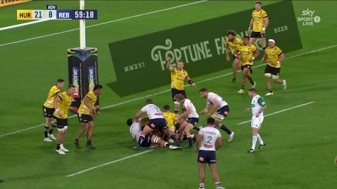 Rebels' Campbell Magnay with a Try vs Hurricanes