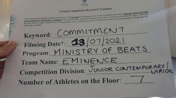 Ministry of Beats - Eminence [Junior Contemporary/Lyrical] 2021 Virtual JAMfest Europe