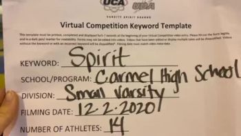 Carmel High School [Small VA DI] 2020 UCA Hoosier Virtual Regional