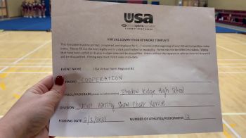 Shadow Ridge High School [Junior Varsity Show Cheer Novice] 2021 USA Virtual Spirit Regional #2 and All Star Dance Regional #1