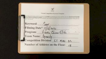 Fierce Cheer Elite - Dynasty [L1 Mini - D2] 2021 The Regional Summit Virtual Championships