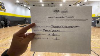 Prospect Ridge Academy [Medium Varsity] 2023 UCA & UDA December Virtual Challenge