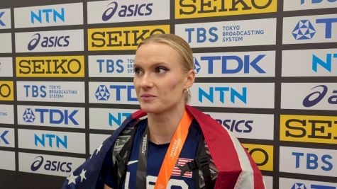 Katie Moon On Tying For Gold In Pole Vault, "If We Could Both Win, Why Not?"