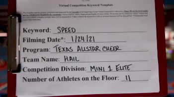 Texas Allstar Cheer and Dance - HAIL [L1 Mini - D2] 2021 Varsity All Star Winter Virtual Competition Series: Event I