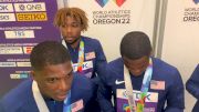 US Men Discuss Silver Medal In 4x100m